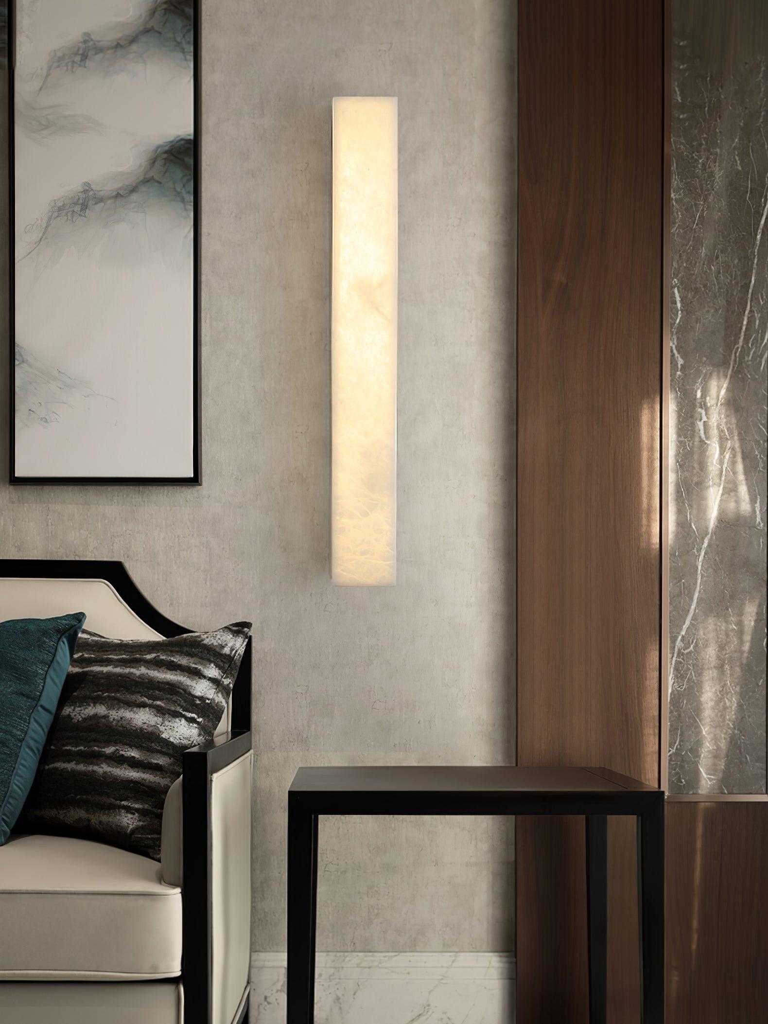 Modern Alabaster LED Wall Sconce Luxury Natural Stone Brass Sconce Light for Indoor Decor