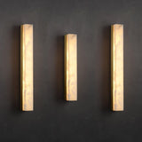 Modern Alabaster LED Wall Sconce Luxury Natural Stone Brass Sconce Light for Indoor Decor