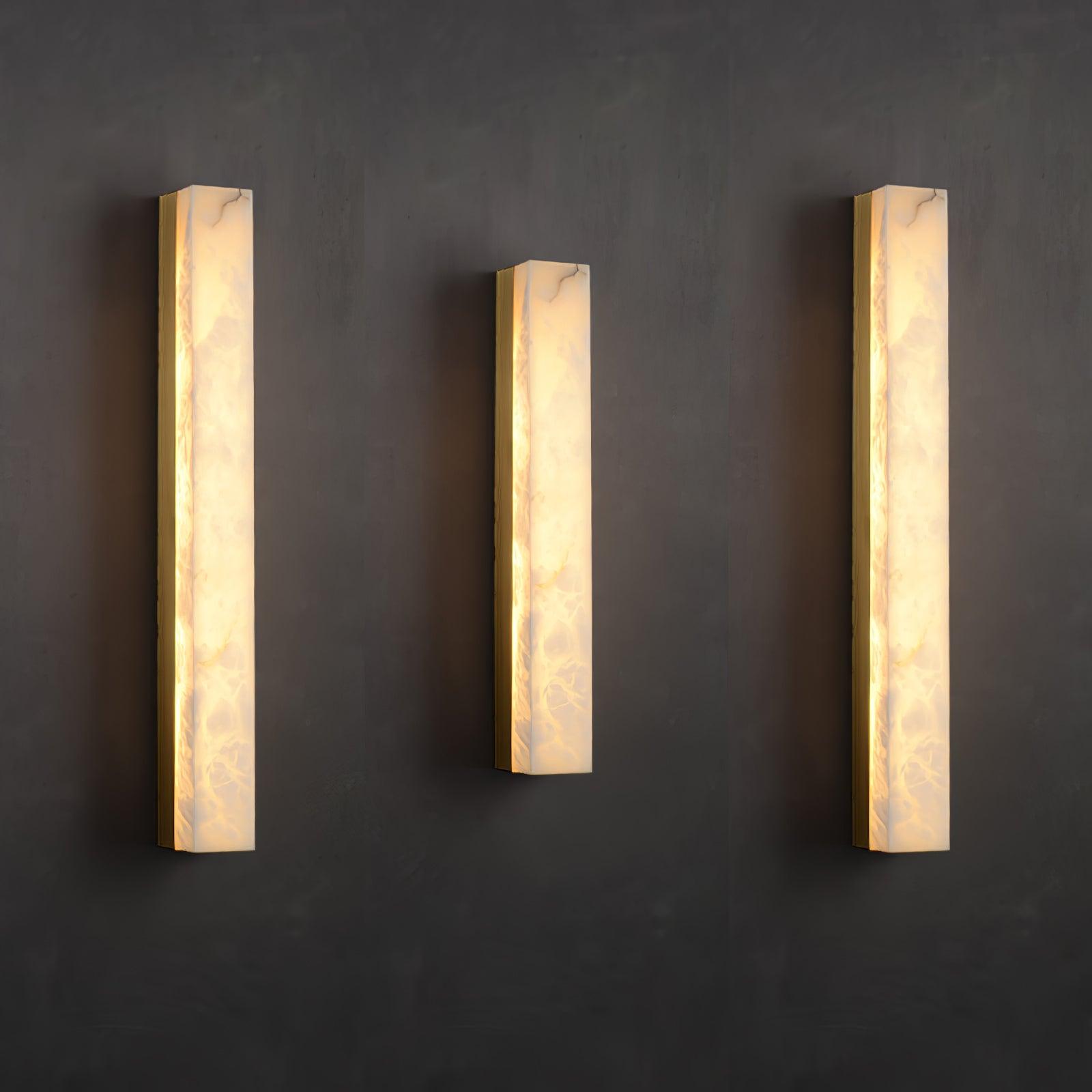 Modern Alabaster LED Wall Sconce Luxury Natural Stone Brass Sconce Light for Indoor Decor