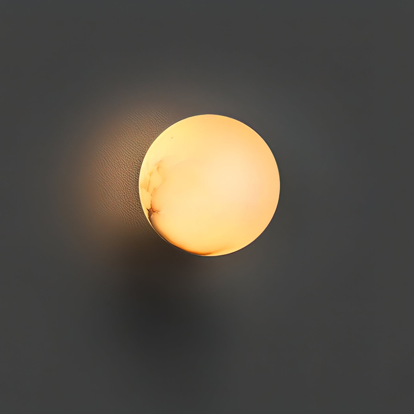 Modern Alabaster Mini Orb Wall Lamp Spherical Natural Stone Sconce for Interior Spaces