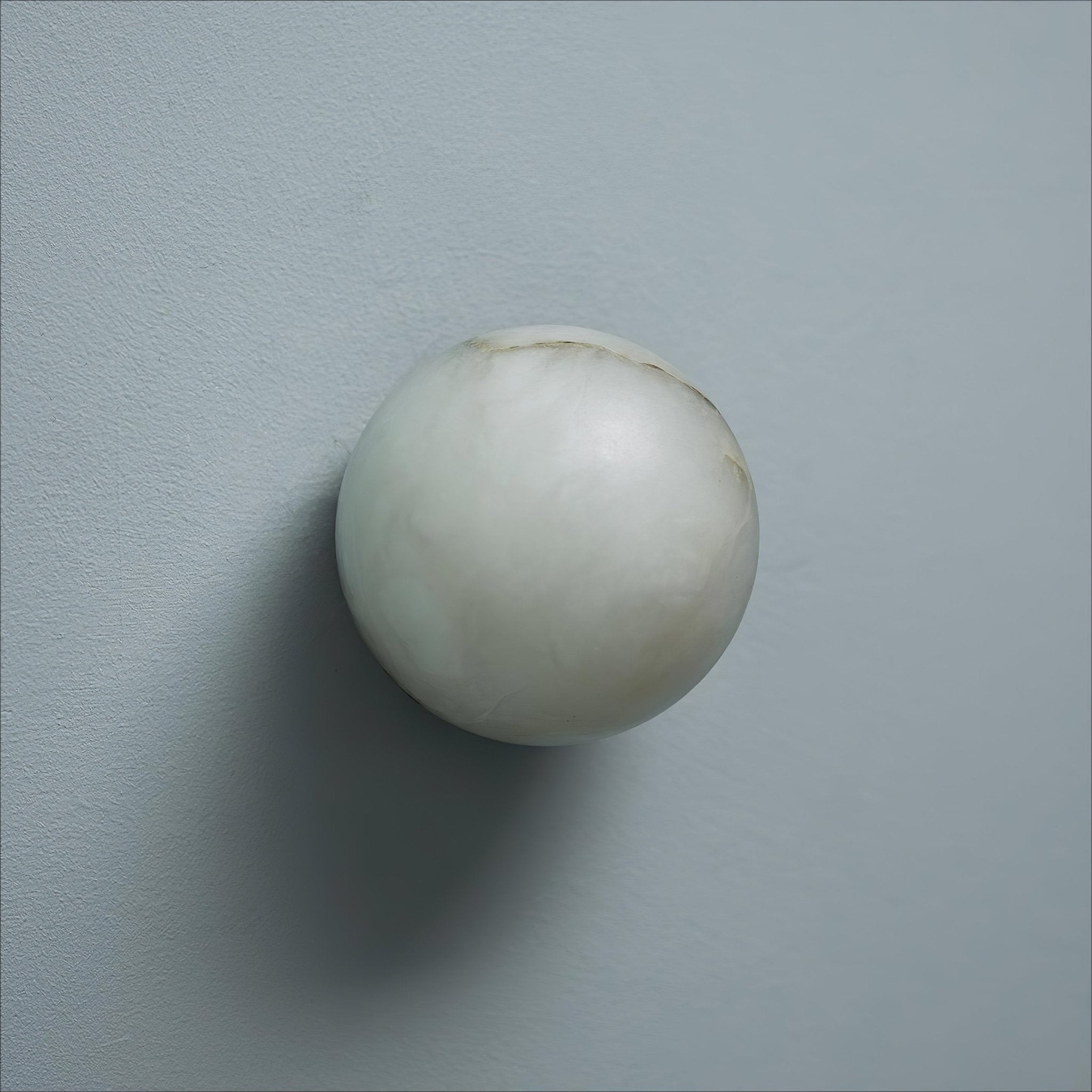 Modern Alabaster Mini Orb Wall Lamp Spherical Natural Stone Sconce for Interior Spaces