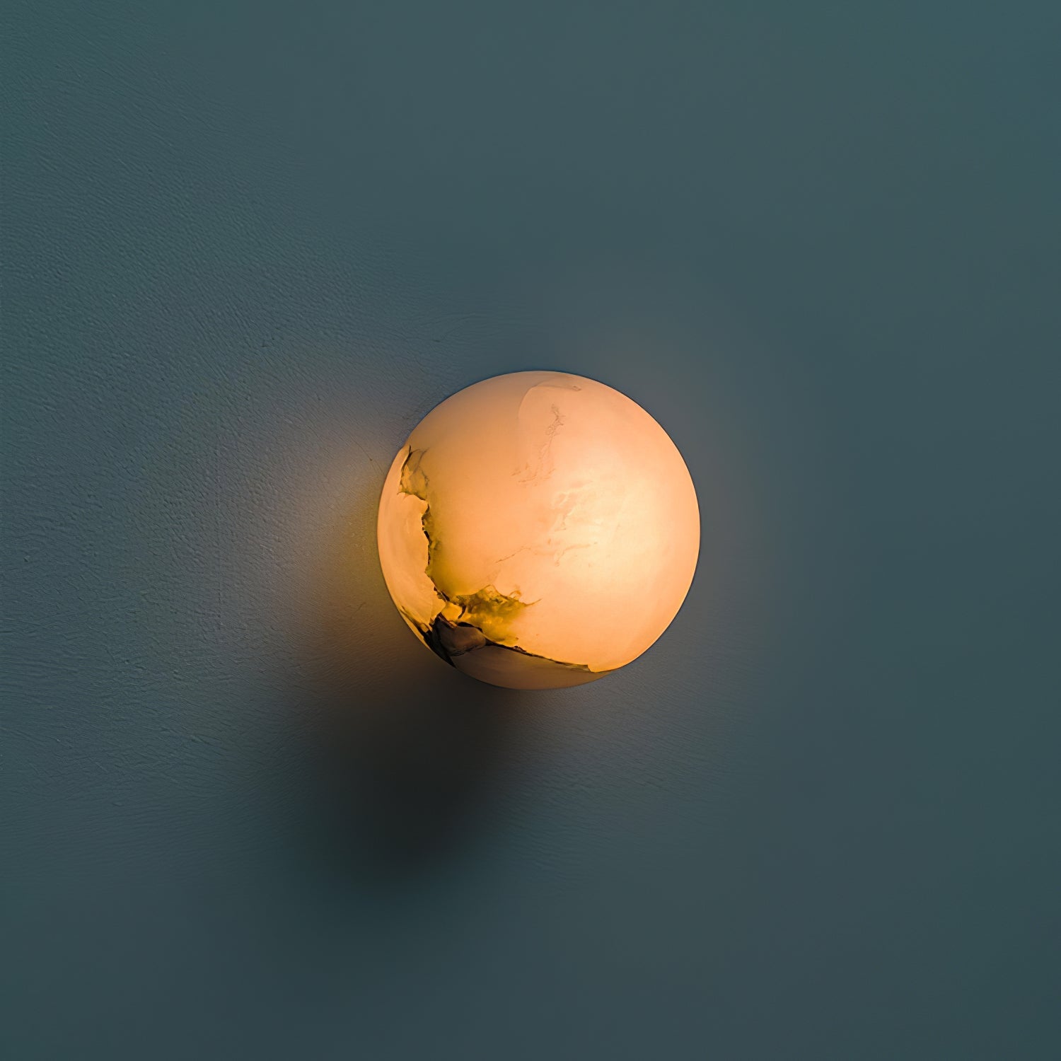 Modern Alabaster Mini Orb Wall Lamp Spherical Natural Stone Sconce for Interior Spaces
