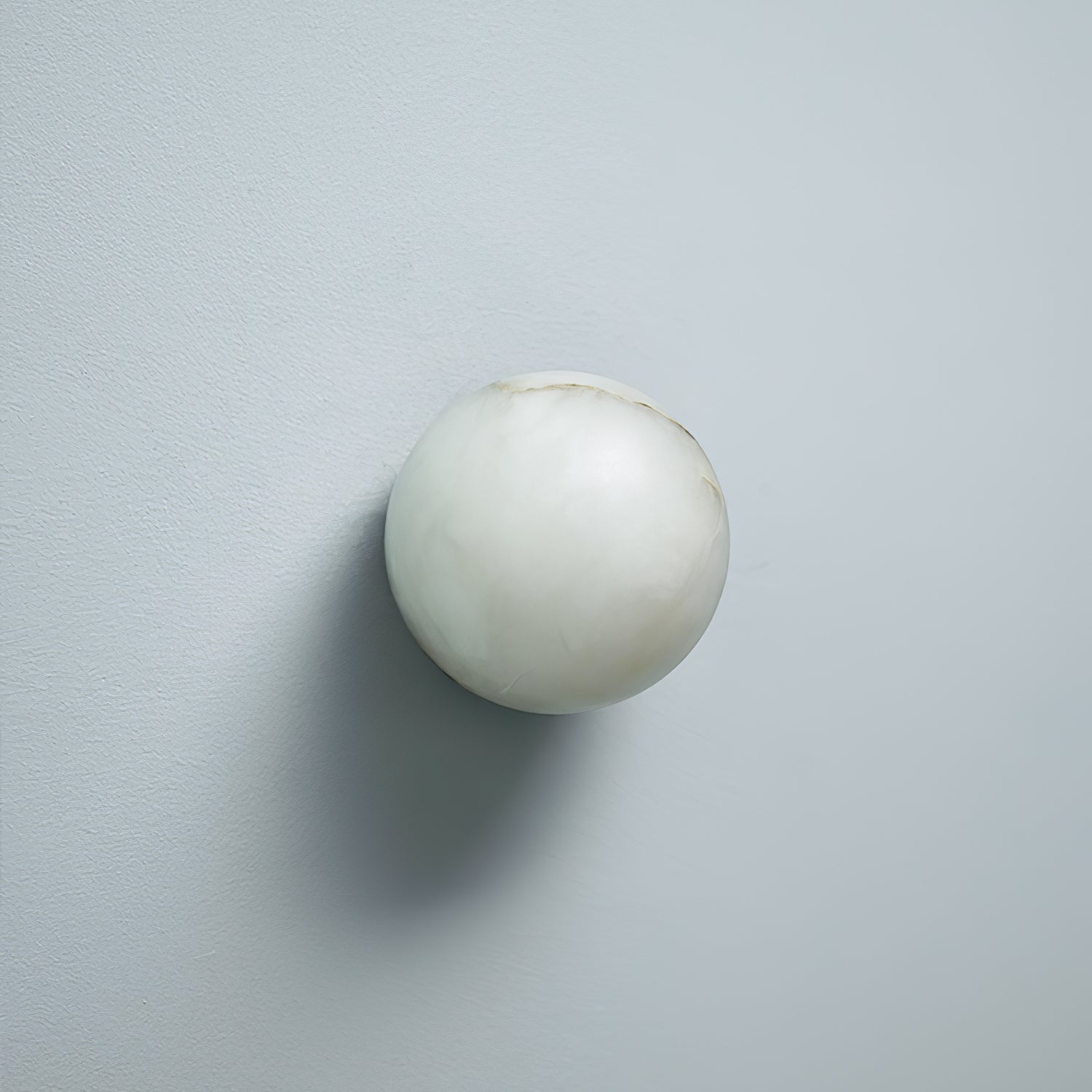 Modern Alabaster Mini Orb Wall Lamp Spherical Natural Stone Sconce for Interior Spaces