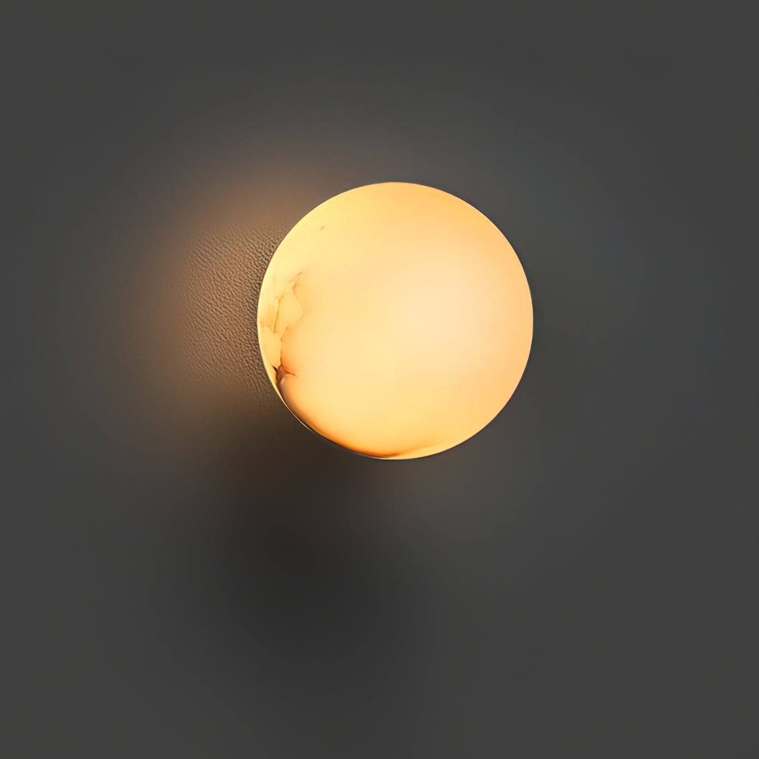 Modern Alabaster Mini Orb Wall Lamp Spherical Natural Stone Sconce for Interior Spaces