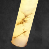 Modern Alabaster Pendant Light with Brass Finish and Integrated LED Lighting for Luxury Interiors