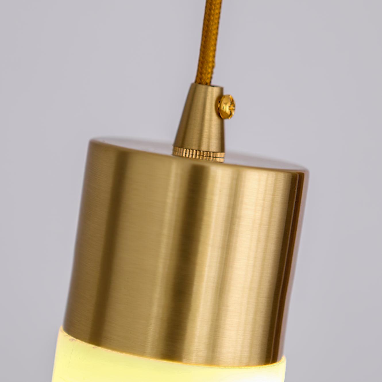 Modern Alabaster Pendant Light with Brass Finish and Integrated LED Lighting for Luxury Interiors