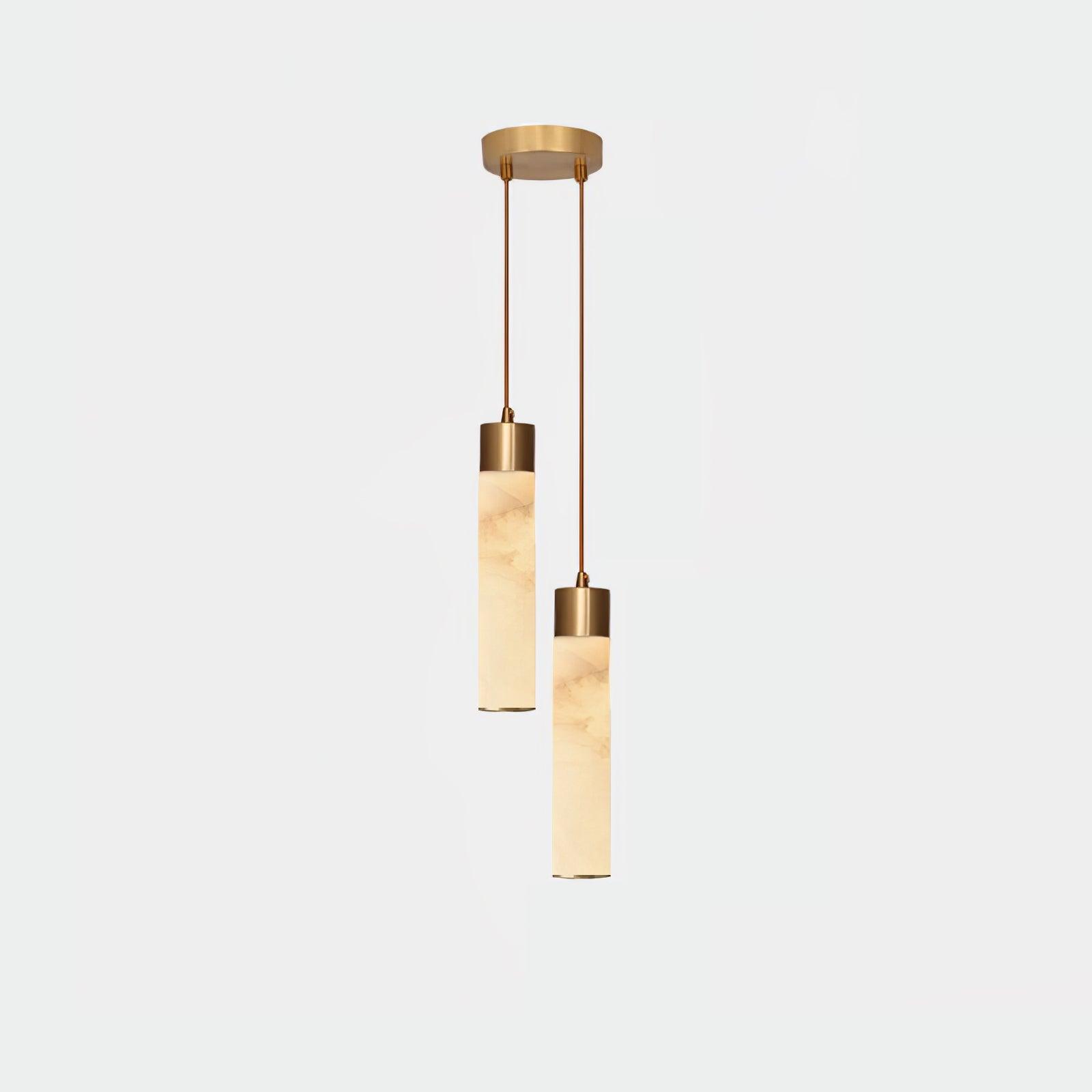 Modern Alabaster Pendant Light with Brass Finish and Integrated LED Lighting for Luxury Interiors