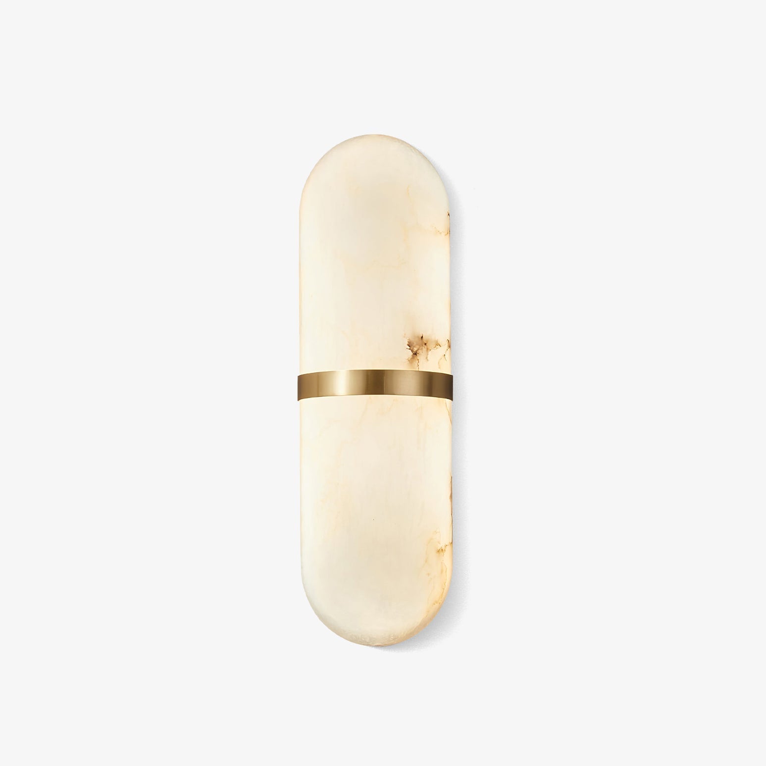 Modern Alabaster Pill Shape Wall Sconce LED Indoor Light Fixture with Natural Stone Shade