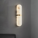 Modern Alabaster Pill Shape Wall Sconce LED Indoor Light Fixture with Natural Stone Shade