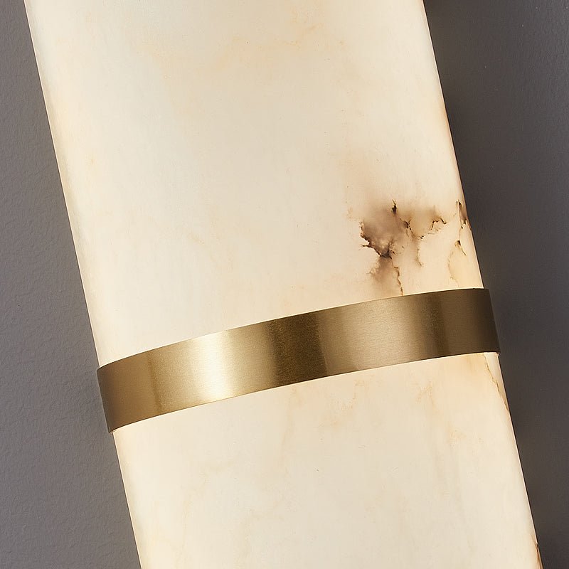 Modern Alabaster Pill Shape Wall Sconce LED Indoor Light Fixture with Natural Stone Shade