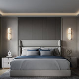 Modern Alabaster Pill Shape Wall Sconce LED Indoor Light Fixture with Natural Stone Shade