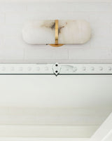 Modern Alabaster Pill Shape Wall Sconce LED Indoor Light Fixture with Natural Stone Shade