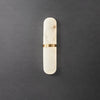 Modern Alabaster Pill Shape Wall Sconce LED Indoor Light Fixture with Natural Stone Shade