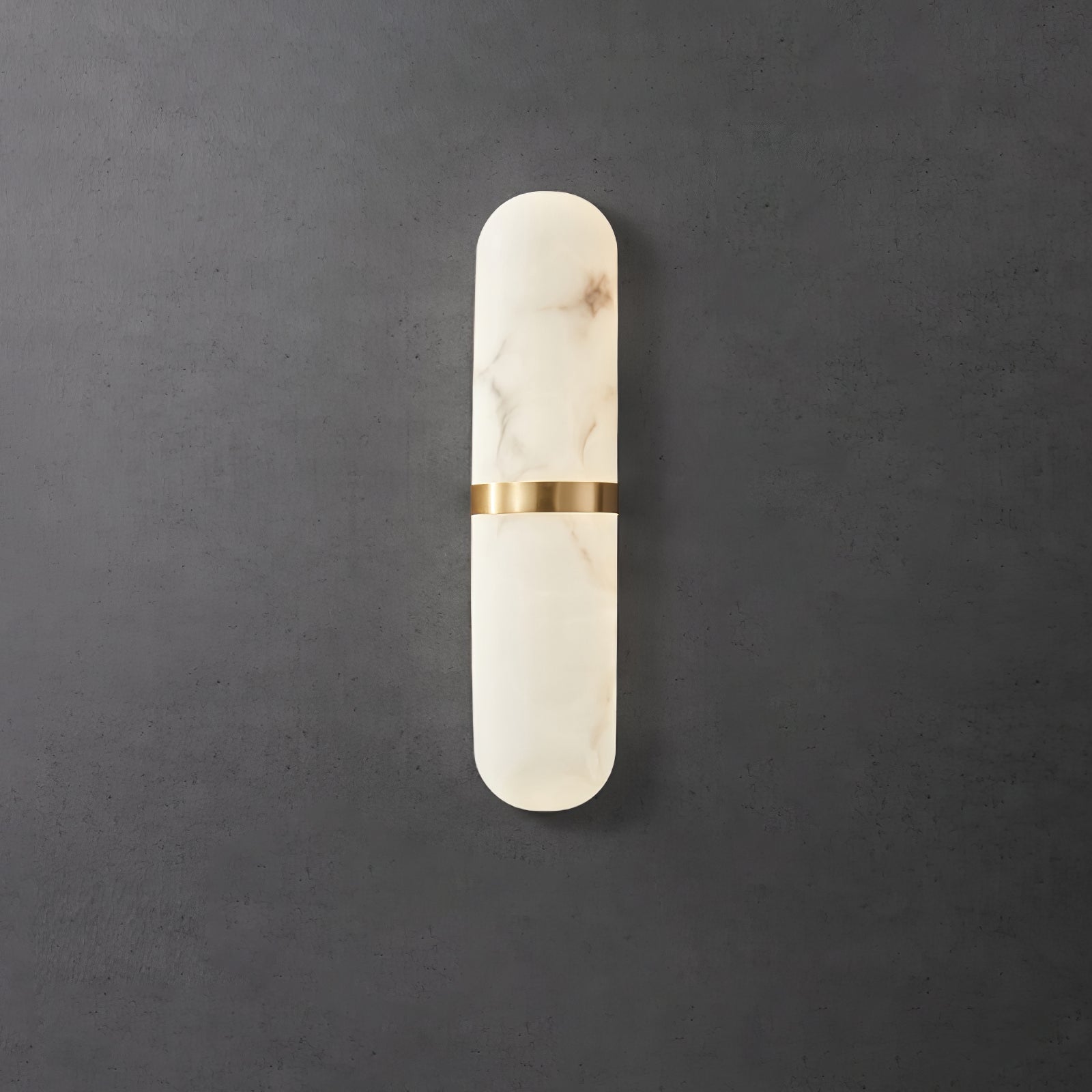 Modern Alabaster Pill Shape Wall Sconce LED Indoor Light Fixture with Natural Stone Shade