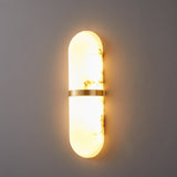 Modern Alabaster Pill Shape Wall Sconce LED Indoor Light Fixture with Natural Stone Shade