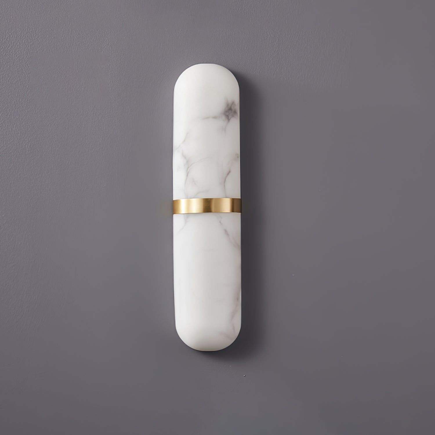 Modern Alabaster Pill Shape Wall Sconce LED Indoor Light Fixture with Natural Stone Shade