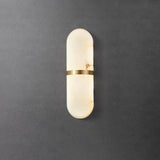 Modern Alabaster Pill Shape Wall Sconce LED Indoor Light Fixture with Natural Stone Shade