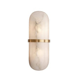 Modern Alabaster Pill Shape Wall Sconce LED Indoor Light Fixture with Natural Stone Shade