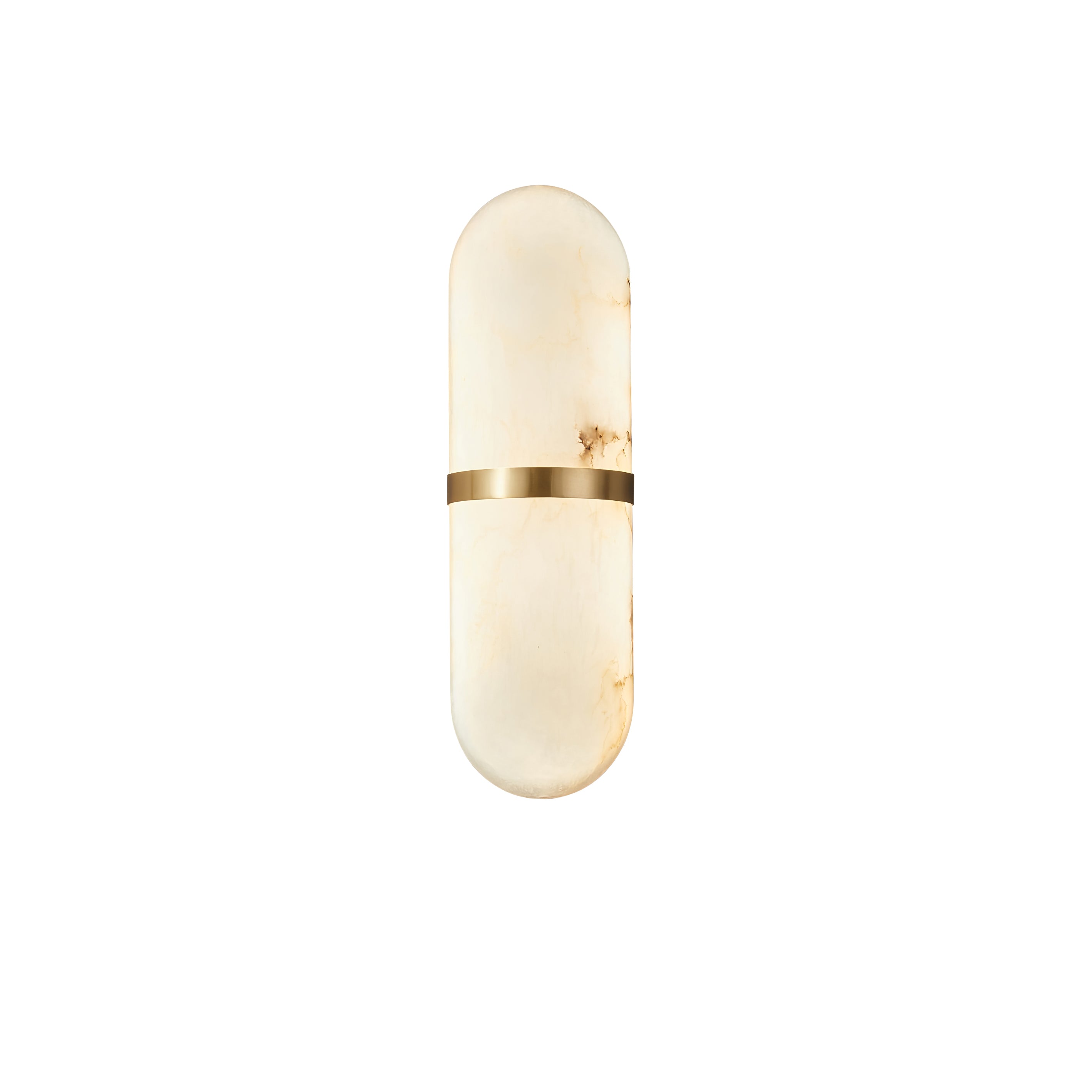 Modern Alabaster Pill Shape Wall Sconce LED Indoor Light Fixture with Natural Stone Shade