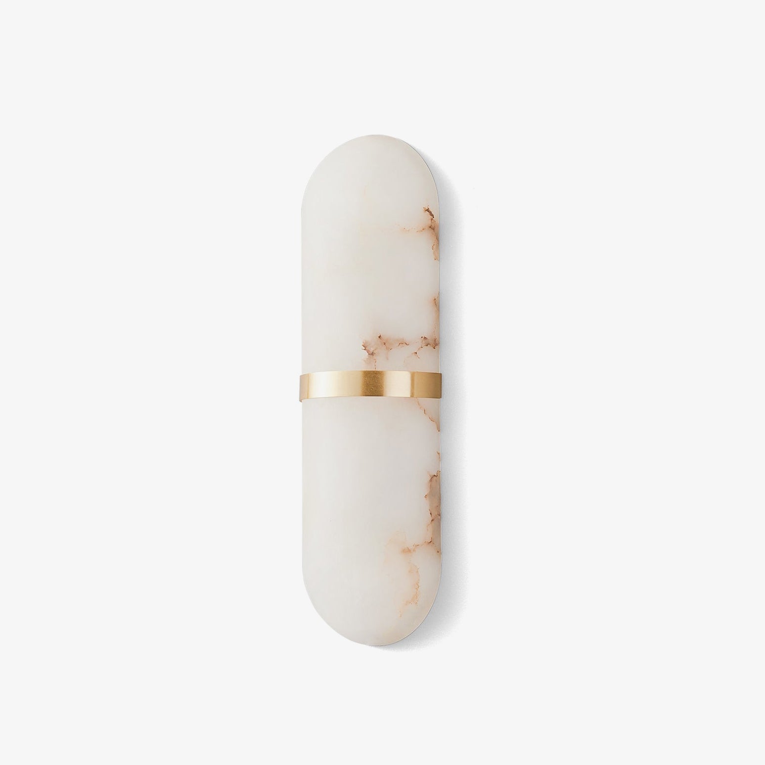 Modern Alabaster Pill Shape Wall Sconce LED Indoor Light Fixture with Natural Stone Shade