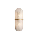 Modern Alabaster Pill Shape Wall Sconce LED Indoor Light Fixture with Natural Stone Shade
