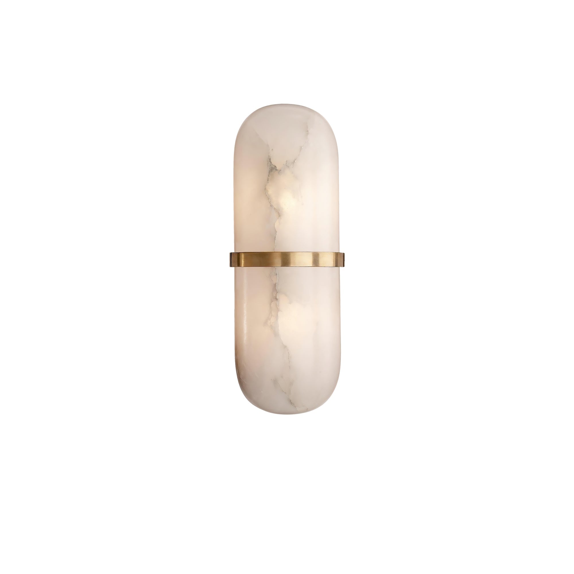 Modern Alabaster Pill Shape Wall Sconce LED Indoor Light Fixture with Natural Stone Shade