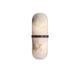 Modern Alabaster Pill Shape Wall Sconce LED Indoor Light Fixture with Natural Stone Shade