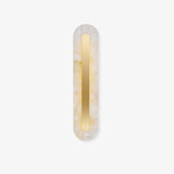 Modern Alabaster Rounded Wall Sconce Integrated LED Brass Light Fixture for Elegant Interiors