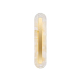 Modern Alabaster Rounded Wall Sconce Integrated LED Brass Light Fixture for Elegant Interiors