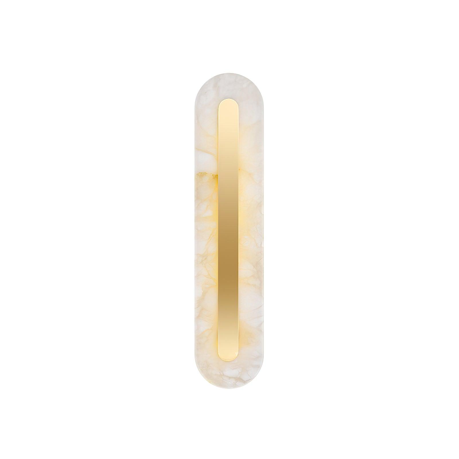 Modern Alabaster Rounded Wall Sconce Integrated LED Brass Light Fixture for Elegant Interiors