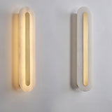 Modern Alabaster Rounded Wall Sconce Integrated LED Brass Light Fixture for Elegant Interiors