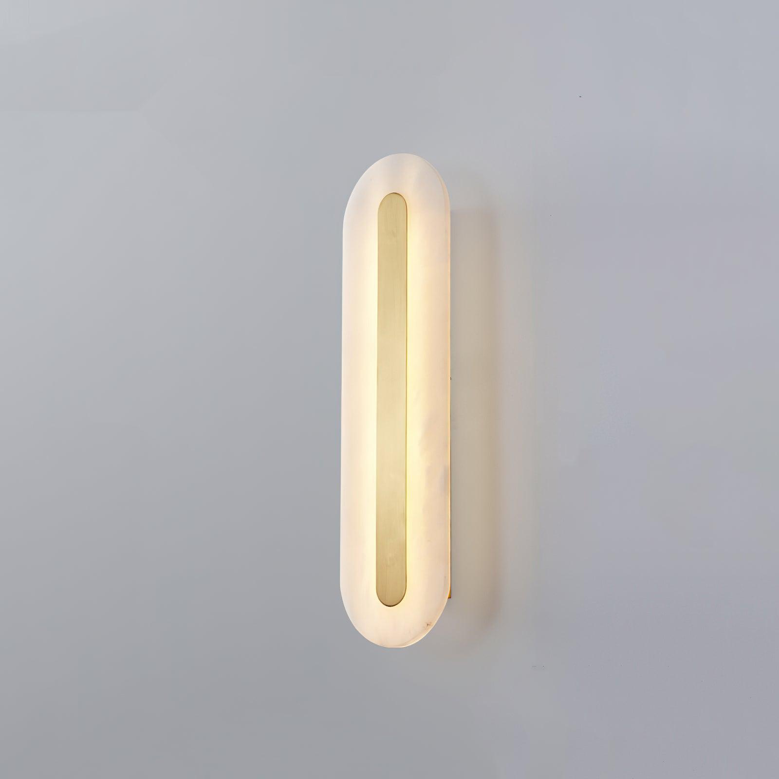 Modern Alabaster Rounded Wall Sconce Integrated LED Brass Light Fixture for Elegant Interiors