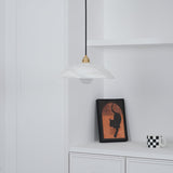 Modern Alabaster Stone Dome Pendant Light with Brass Hardware for Dining Rooms