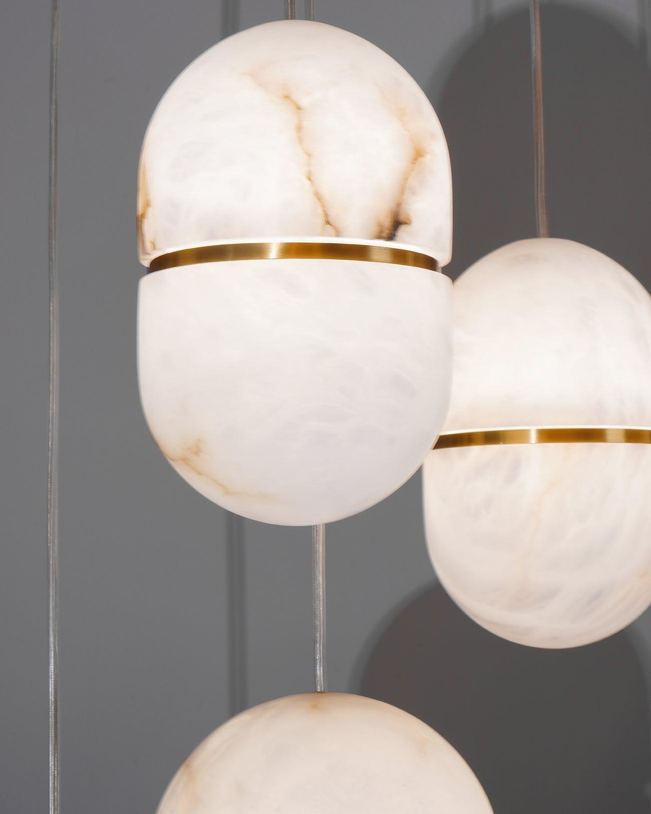 Modern Alabaster Stone LED Pendant Lamp Minimalist Art Hanging Light