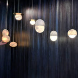 Modern Alabaster Stone LED Pendant Lamp Minimalist Art Hanging Light