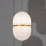 Modern Alabaster Stone LED Pendant Lamp Minimalist Art Hanging Light