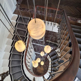 Modern Alabaster Stone LED Pendant Lamp Minimalist Art Hanging Light