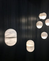 Modern Alabaster Stone LED Pendant Lamp Minimalist Art Hanging Light