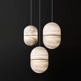 Modern Alabaster Stone LED Pendant Lamp Minimalist Art Hanging Light