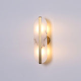 Modern Alabaster Stone LED Wall Sconce with Elegant Brass Finish Light Fixture