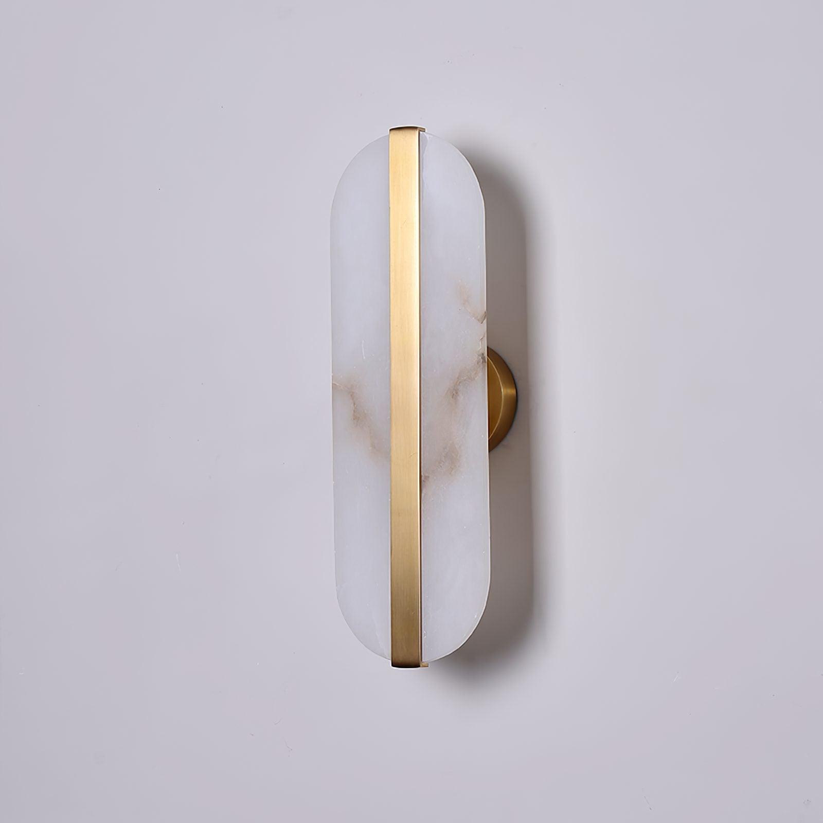 Modern Alabaster Stone LED Wall Sconce with Elegant Brass Finish Light Fixture