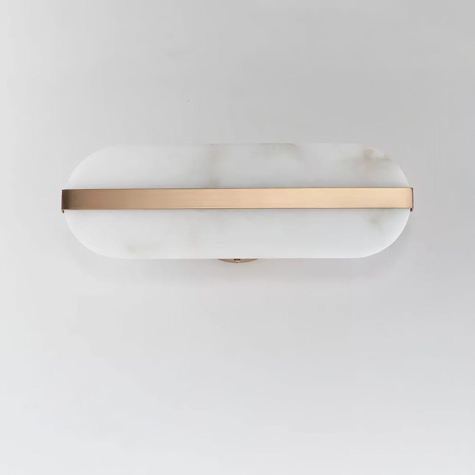 Modern Alabaster Stone LED Wall Sconce with Elegant Brass Finish Light Fixture