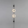 Modern Alabaster Stone Vertical Plug In LED Wall Sconce Accent Light in Gold and Black