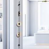 Modern Alabaster Stone Vertical Plug In LED Wall Sconce Accent Light in Gold and Black