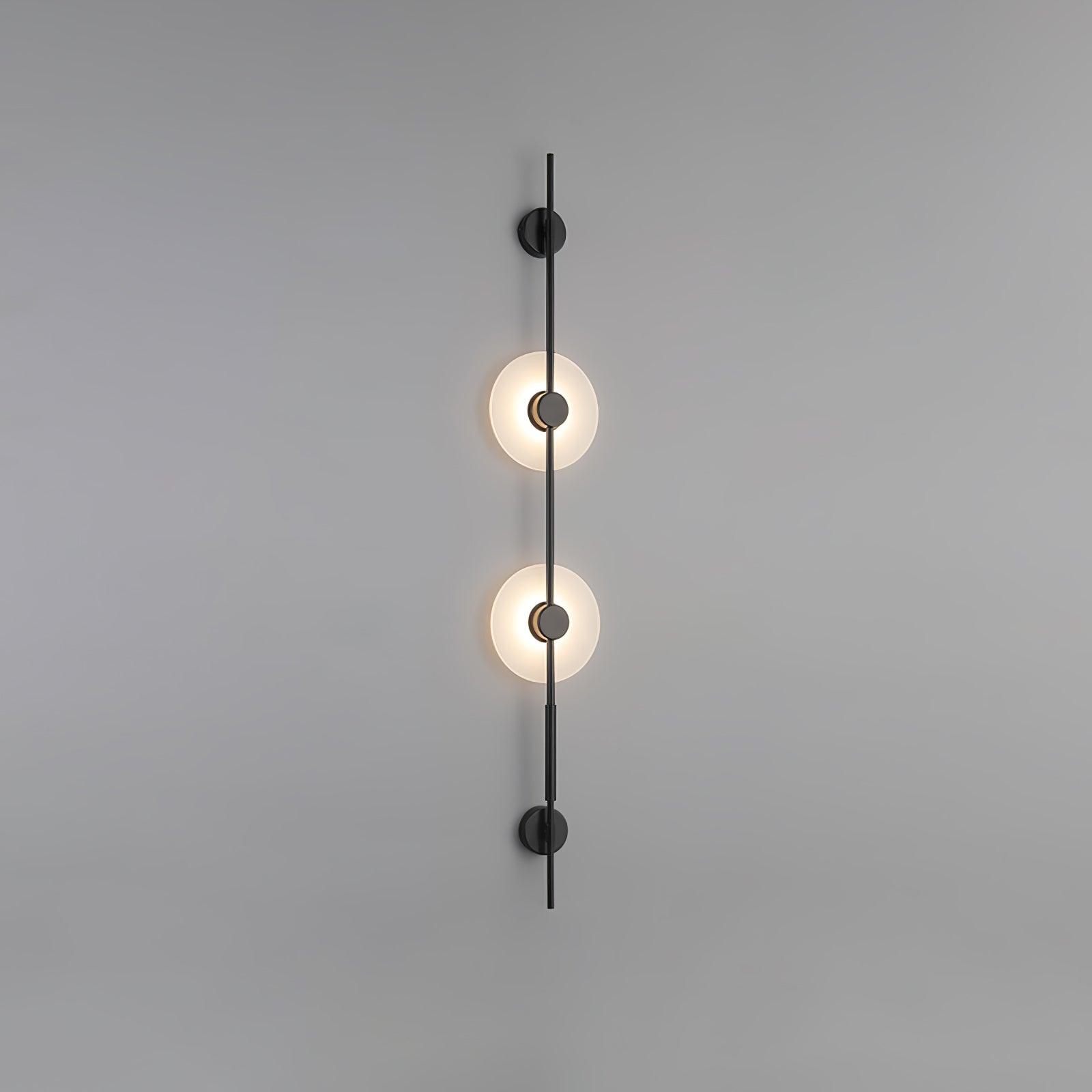 Modern Alabaster Stone Vertical Plug In LED Wall Sconce Accent Light in Gold and Black