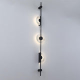 Modern Alabaster Stone Vertical Plug In LED Wall Sconce Accent Light in Gold and Black