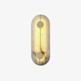 Modern Alabaster Stone Wall Sconce Elegant Brass LED Indoor Light for Hallway and Bedroom