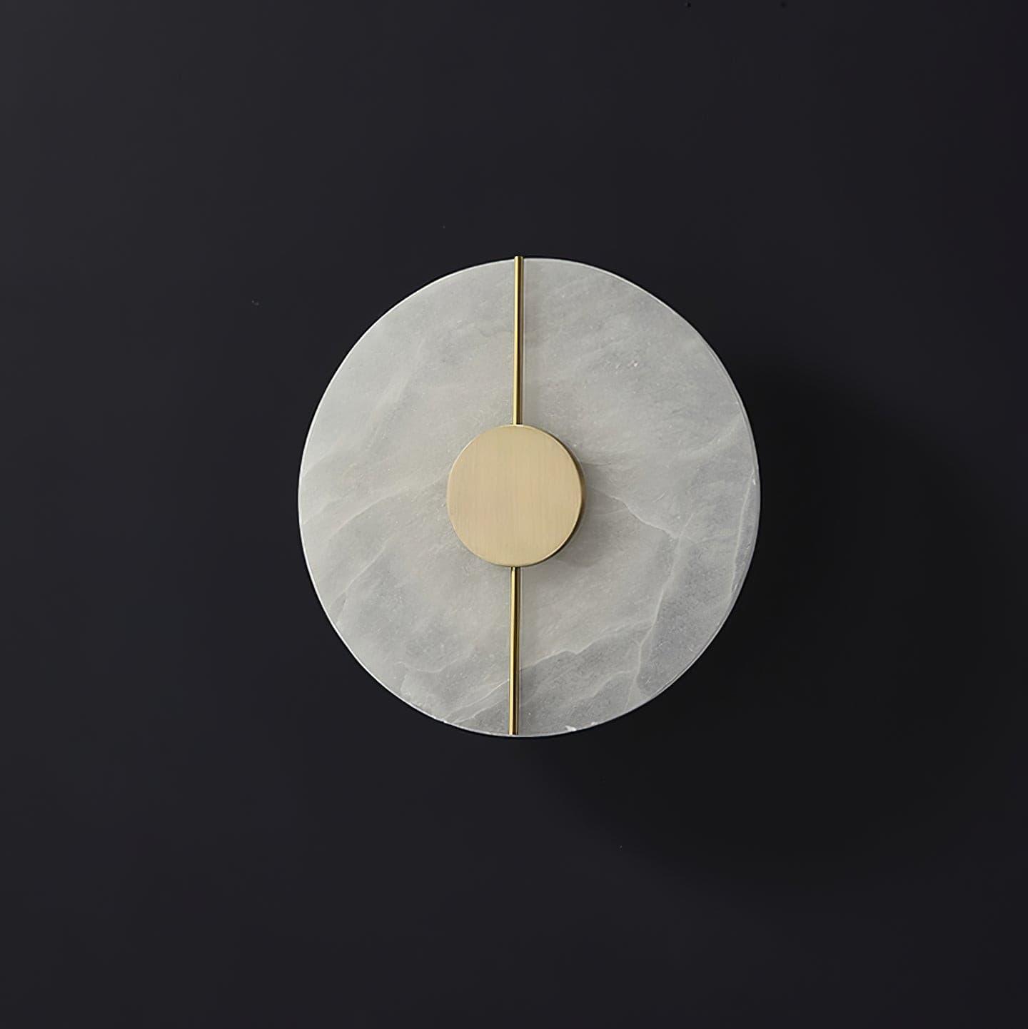Modern Alabaster Stone Wall Sconce Elegant Brass LED Indoor Light for Hallway and Bedroom