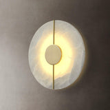 Modern Alabaster Stone Wall Sconce Elegant Brass LED Indoor Light for Hallway and Bedroom