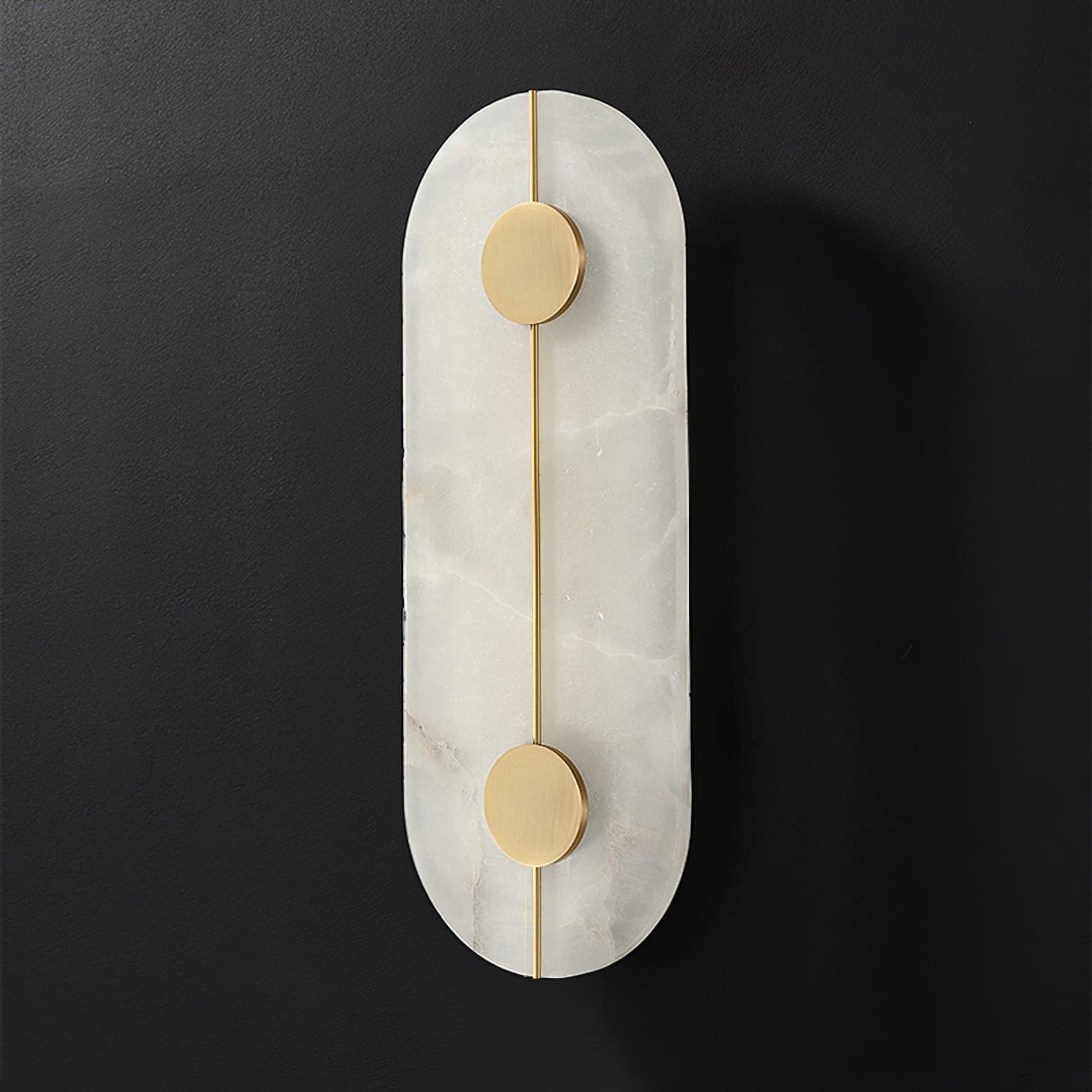 Modern Alabaster Stone Wall Sconce Elegant Brass LED Indoor Light for Hallway and Bedroom